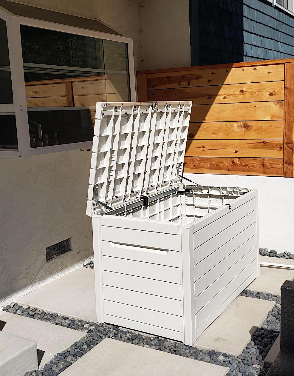 Keter XXL 230 Gallon Deck Box Outdoor Storage, White Kitchen50