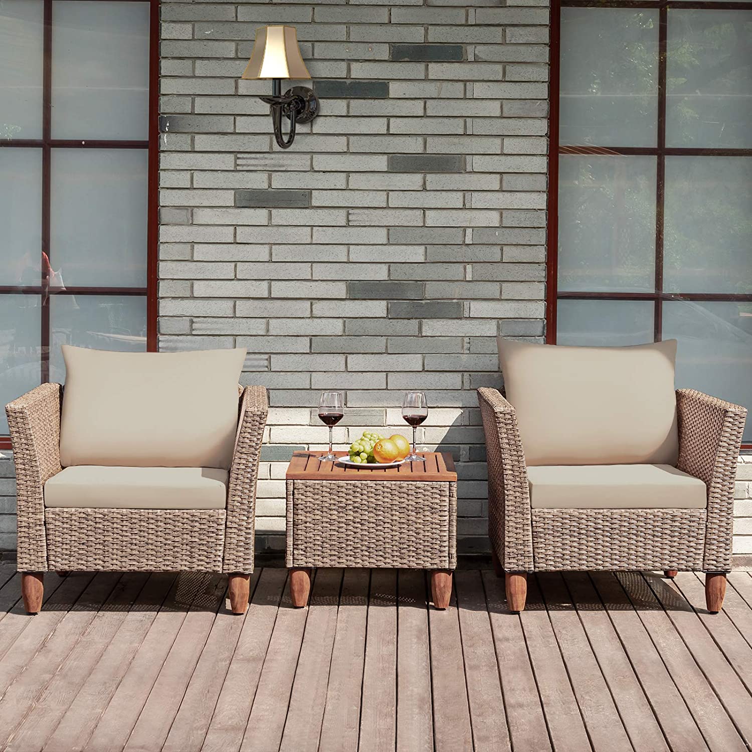 tangkula 3 piece patio furniture set