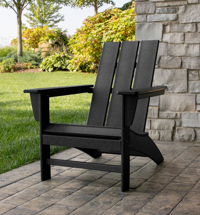 POLYWOOD Modern Adirondack Chair, Black Kitchen50