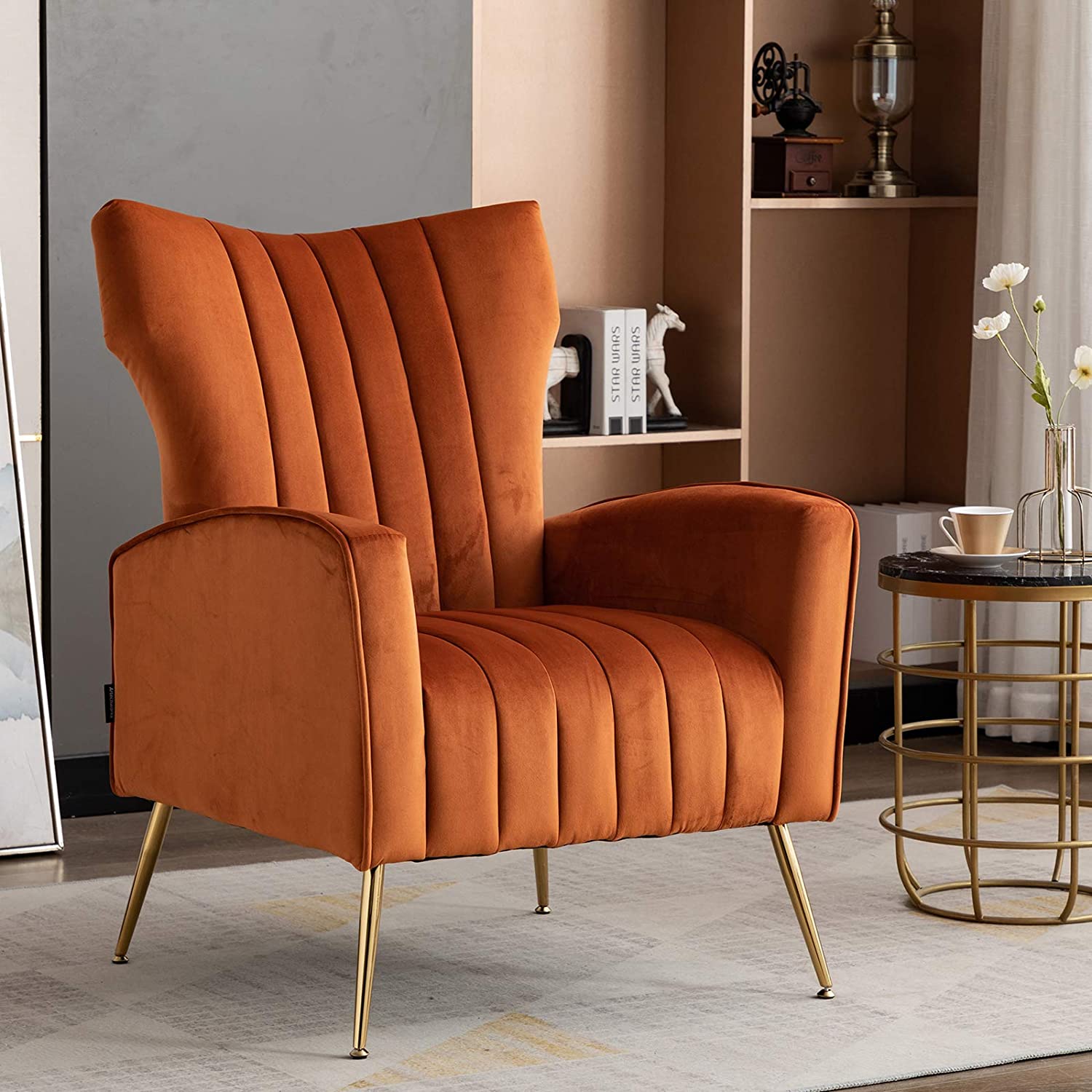 orange feature chair