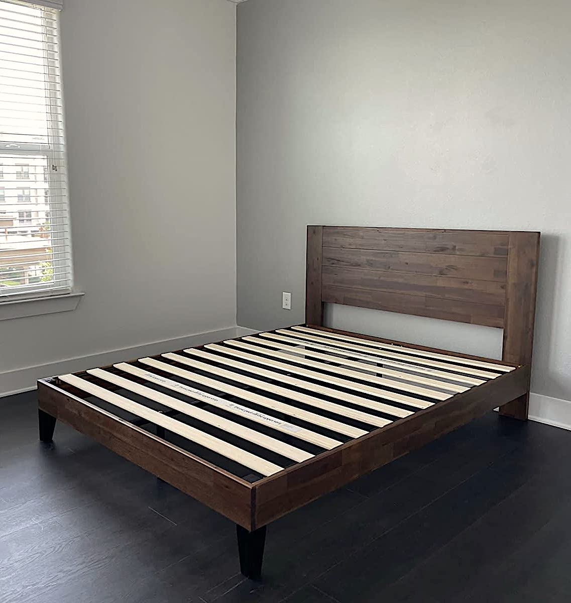 Zinus Tonja Wood Platform Bed Mattress Foundation With Headboard