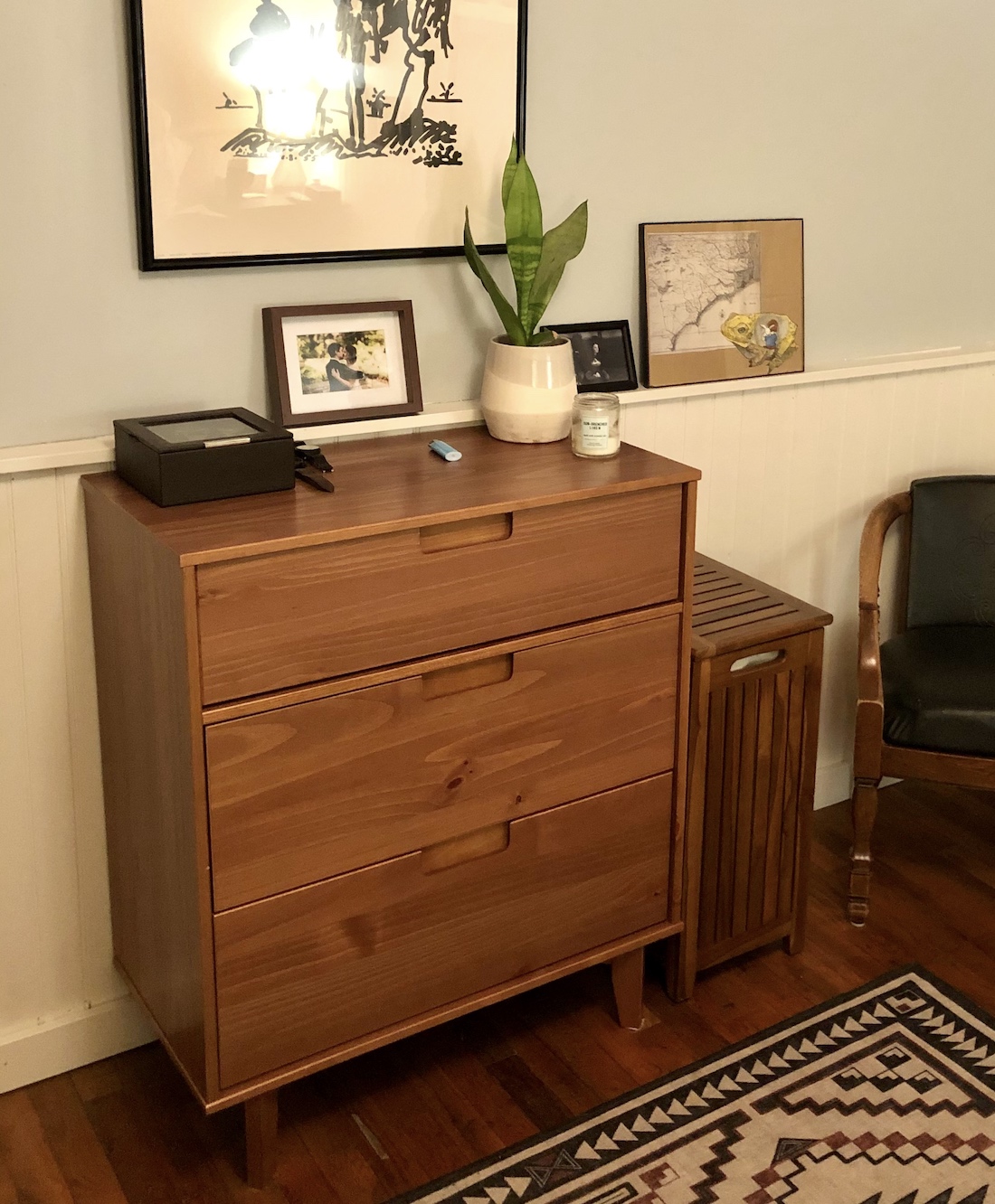 Walker Edison 3 Drawer Mid Century Modern Wood Dresser Bedroom Storage ...